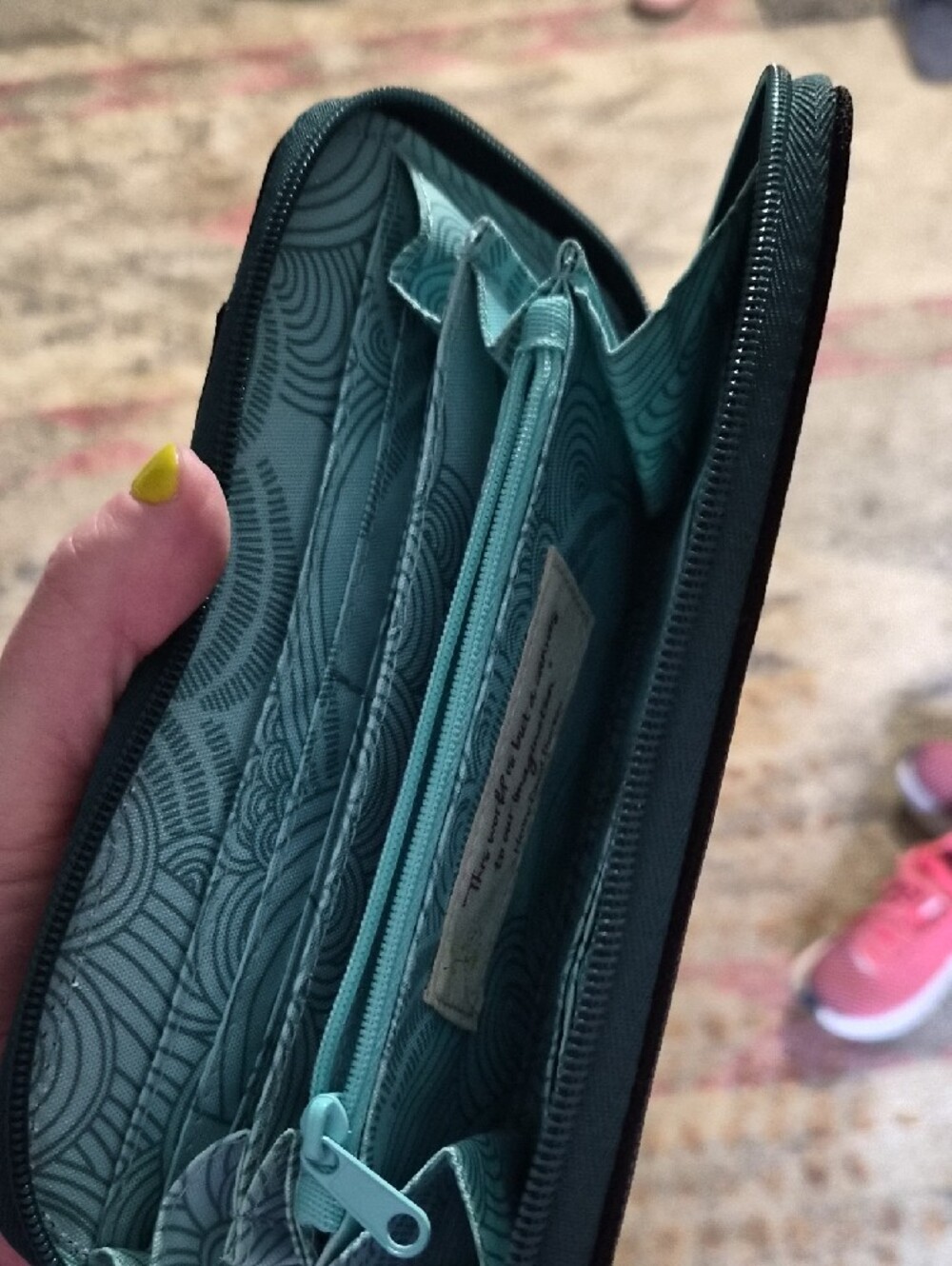 Haiku Black Pouch with Teal Trim - Picture 5 of 7